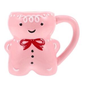 Pink Gingerbread Mug Ceramic Christmas Coffee Mugs